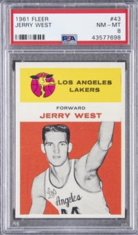 1961/62 Fleer #43 Jerry West Rookie Card – PSA NM-MT 8